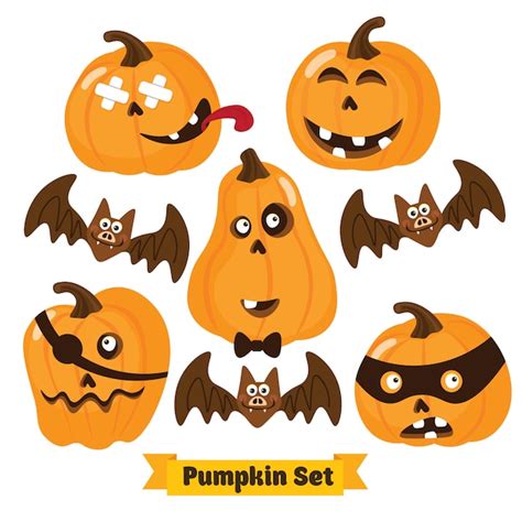 Premium Vector Halloween Pumpkin Set