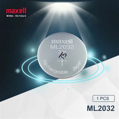 1pc Maxell Original ML2032 3V Rechargeable Lithium Battery Button Cell