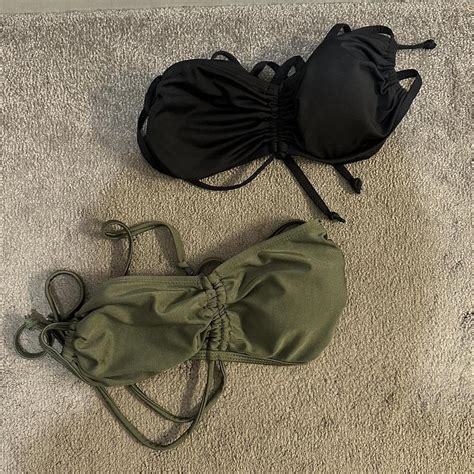 Two Bandeau Glassons Bikini Tops Never Worn Size Xs Depop