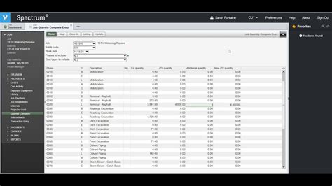 Spectrum Construction Software Job Cost For Admin Personnel Quantity Complete For Unit Price