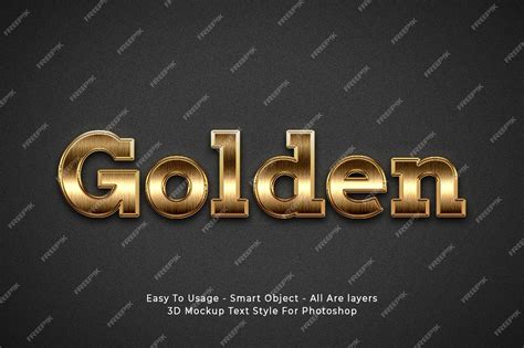 Premium Psd Golden 3d Text Style Effect