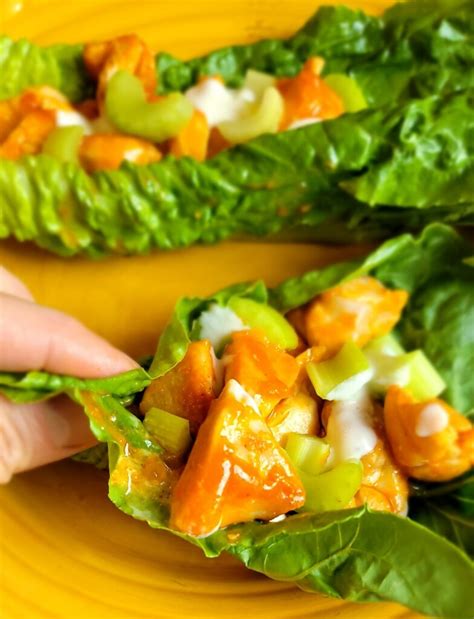 Buffalo Chicken Lettuce Wraps 15 Minute Recipe Jamie Cooks It Up