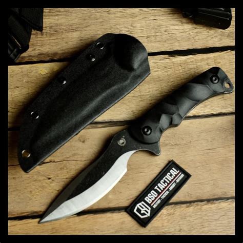 Jual Pisau Tactical Point Fixed Blade Knife Kydex Tek Lok Holder Edc