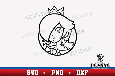 Circle Princess Rosalina Outline SVG Cut Files for Cricut Super Mario Bros PNG image Nintendo ...