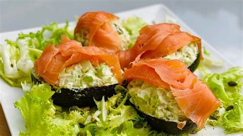 Avocados Stuffed With Smoked Salmon Easy Recipes And Tasty Youtube