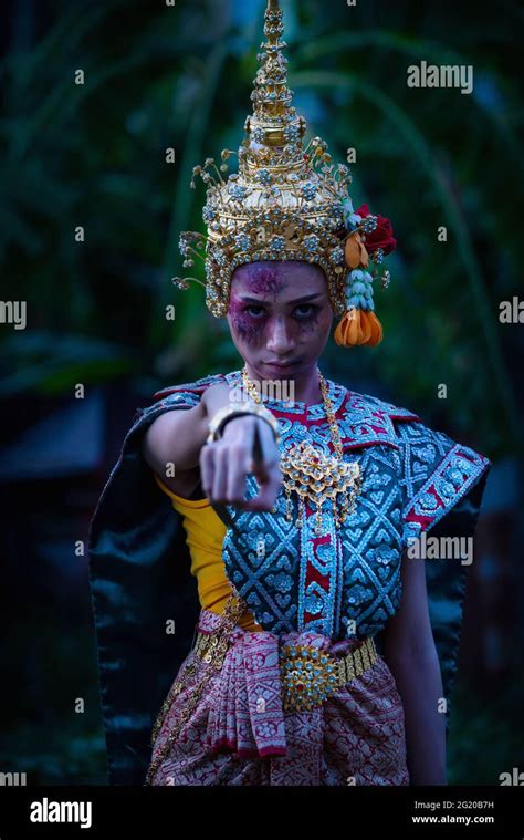 Thai Ghost In Traditional Costume That Appear In History Portrait Of