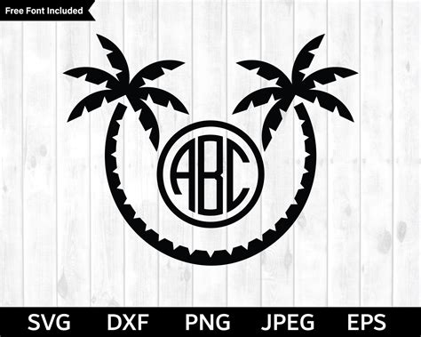 Palm Tree Monogram SVG Palm Tree SVG Vacation Monogram SVG | Etsy