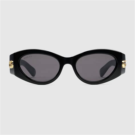 Cat Eye Frame Sunglasses In Black Acetate Gucci® Us