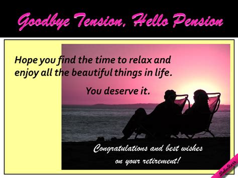 Goodbye Tension, Hello Pension. Free Retirement eCards, Greeting Cards ...