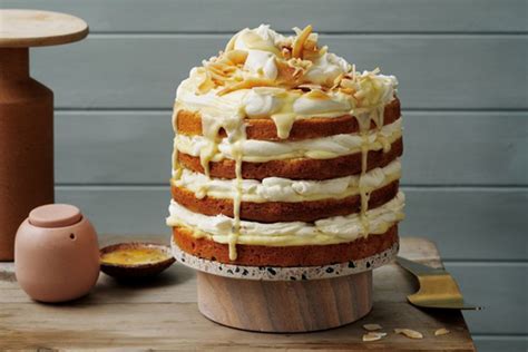 Passionfruit Layer Cake With Lemon Drizzle And Coconut Recipe Eat