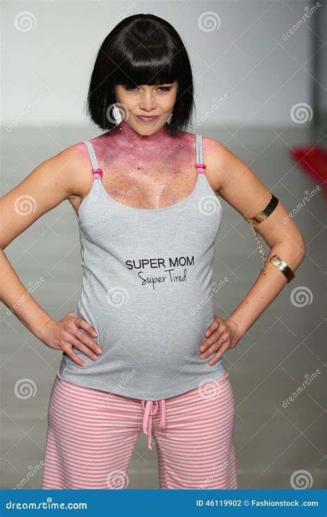 New York Ny October 25 A Pregnant Model Walks Runway During You