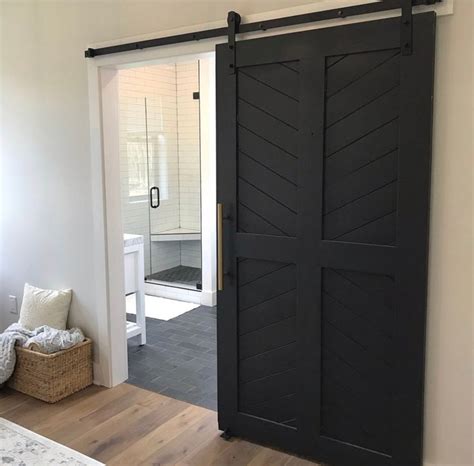 4 Panel Chevron Barn Door Etsy Doors Interior Black Interior Doors Interior Barn Doors