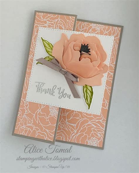 DIY StampinUp Prized Peony Garden Z Fun Fold Card Fancy Fold Card