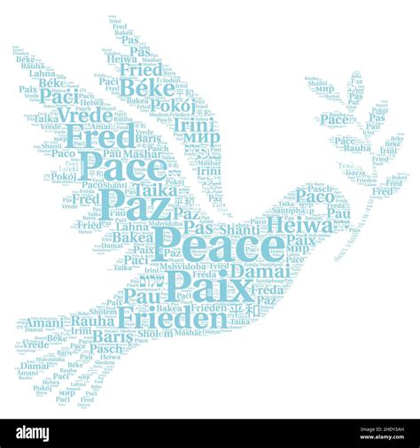 Peace Word Cloud In Different Languages Stock Photo Alamy