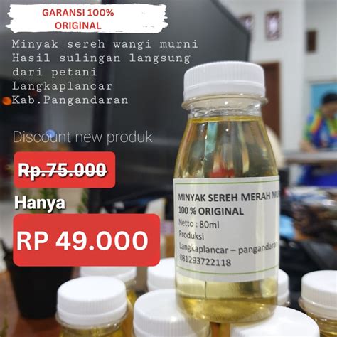 Jual Minyak Sereh Wangi 100 Murni Original Atsiri Anti Nyamuk Alami