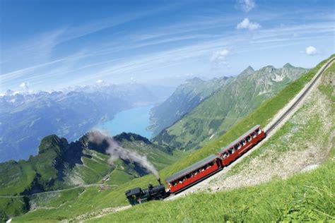 A Train Going Up In The Mountains In Switzerland - Train Going Up A Mountain - 2478x1653 ...