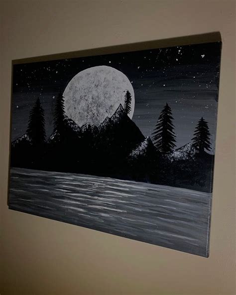 Moonlit magic landscape painting original nature | Landscape paintings, Mountain landscape ...