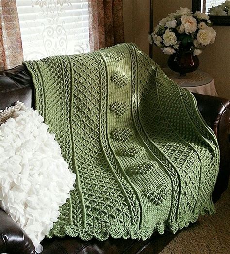 Aran Hearts Throw Free Pattern Linda Smith