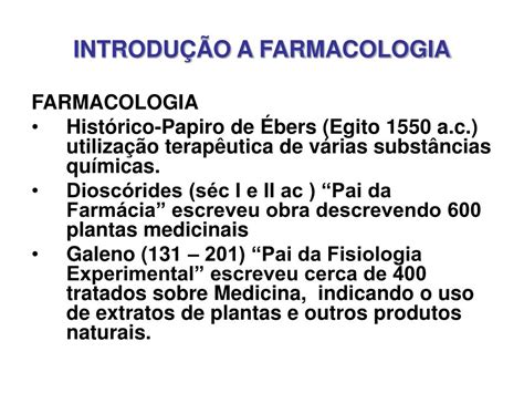 PPT INTRODUÇÃO A FARMACOLOGIA PowerPoint Presentation free download