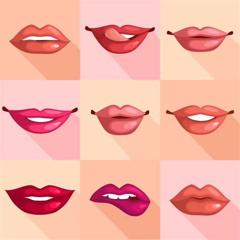 Set Of Lips 453460 Vector Art At Vecteezy