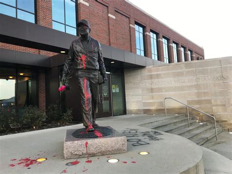 Bo Schembechler statue vandalized in support of victims of predatory ...