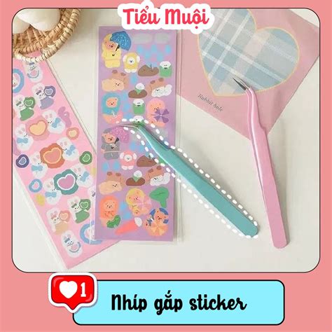 Nhíp flowertree gắp hình dán sticker trang trí sổ tay nhíp gắp sticker