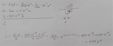 Oblicz pojemność próżniowego kondensatora płaskiego którego okładki o