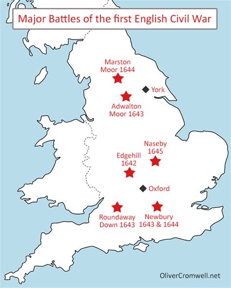 Map Of English Civil War