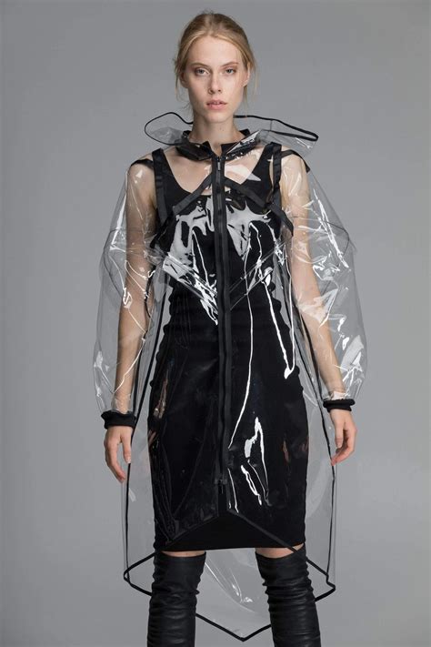 Transparent Pvc Raincoat Regenmantel Tuch Modestil