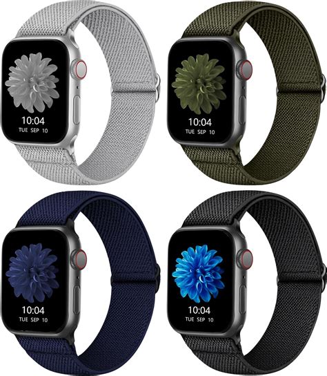 Stretchy Nylon Strap Compatible With Apple Watch Straps Mm Mm Mm