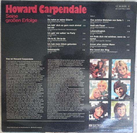 Howard Carpendale Seine Gro En Erfolge Lp Comp Akerrecords Nl