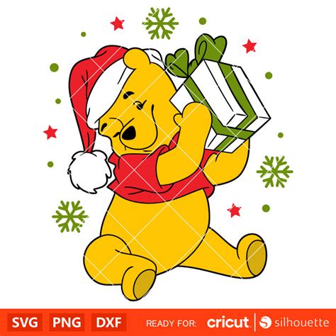 Christmas Winnie The Pooh Svg Christmas Svg Disney Svg T Present