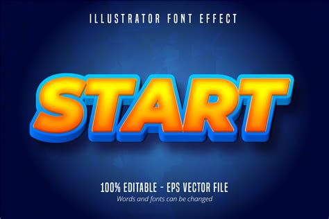 Start Text 3d Editable Font Effect Gráfico Por Mustafa Beksen