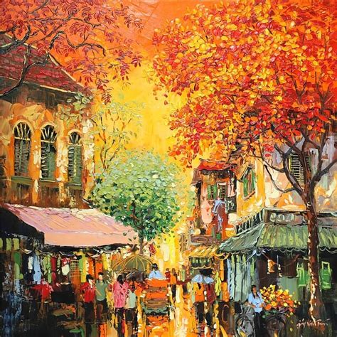 Hanoi In My Heart Vietnamese Lacquer Painting By Artist Giap Van Tuan