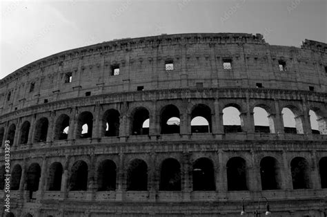 The Colosseum, is a large amphitheatre in the city of Rome. Stock Photo ...