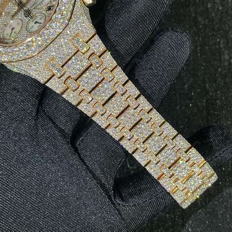 Vvs Fully Bustout Bling Bling Diamond Stainless Steel Luxury Rose Gold