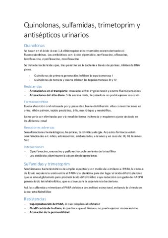 Quinolonas sulfamidas trimetorpim y antisépticos urinarios pdf