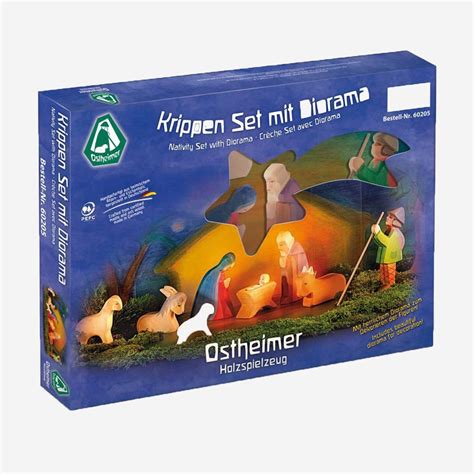 Krippen Set mit Diorama 11 tlg von Ostheimer Lila Lämmchen Onlineshop