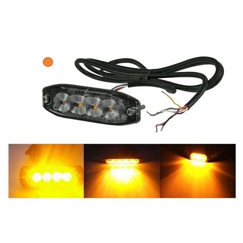 FEU DE SIGNALISATION 4 LED FLASH ORANGE 12 24V STROBOSCOPIQUE POUR