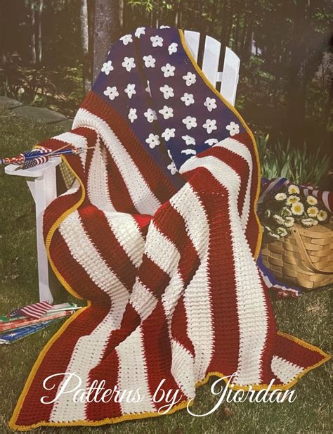 American Flag Crochet Afghan PATTERN Digital - Etsy