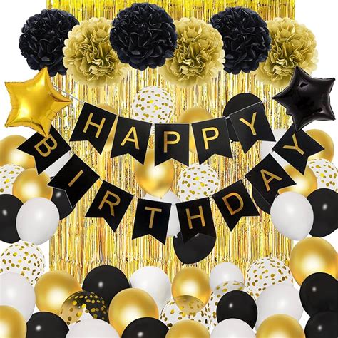 Specool Black And Gold Birthday Party Decorations For Men