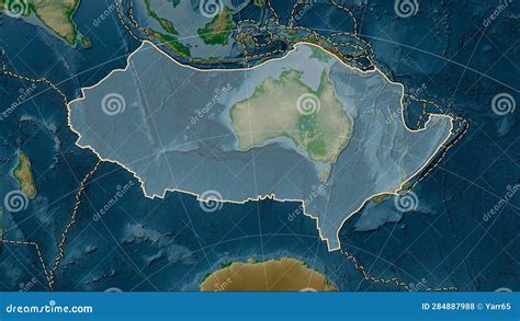 Australian Plate - Boundaries. Physical Map Stock Illustration ...