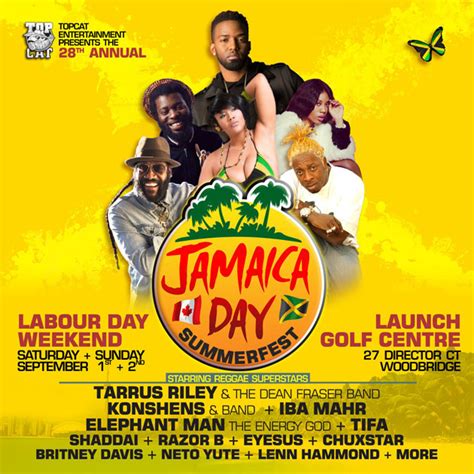 28th Annual Jamaica Day Summerfest September 1st & 2nd at Launch Gold Centre – REGGAEMANIA