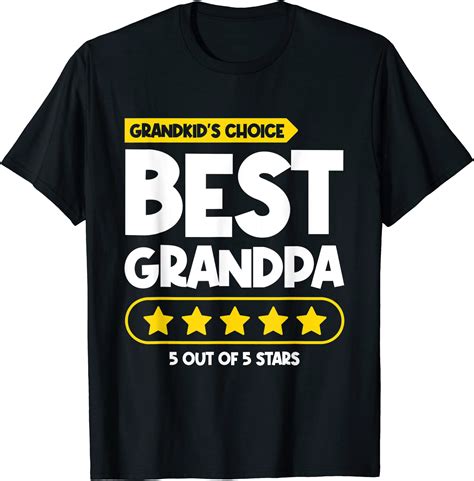 Granddad Grampa 5 Stars Best Grandpa T Shirt Men Buy T Shirt Designs