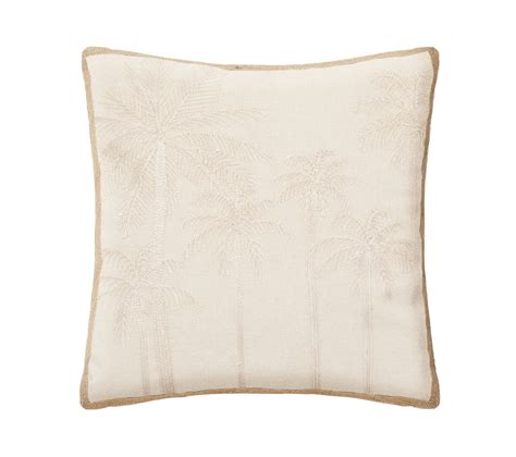 Coussin D Houssable En Polycoton Beige Motif Brod Et Contour En Jute