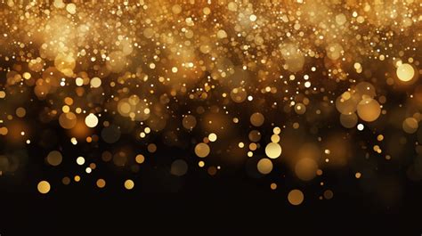 Sparkling Golden Glitter Particles An Enchanting Background With A