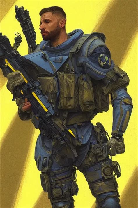 A Special Forces Unit Soldier Modern Technology Blue Stable Diffusion