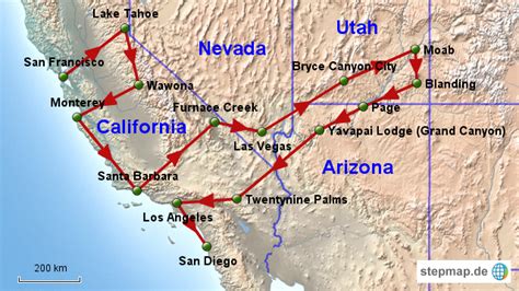 Stepmap West Usa Landkarte F R Nordamerika