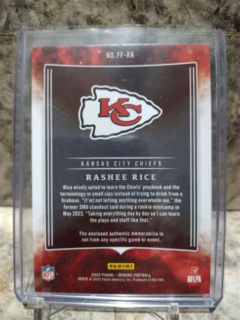 2023 PANINI ORIGINS RASHEE RICE RC Patch Tissus Futurs 35 99 Kansas