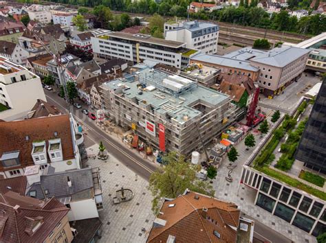 Göppingen aus der Vogelperspektive Baustelle zum Neubau der